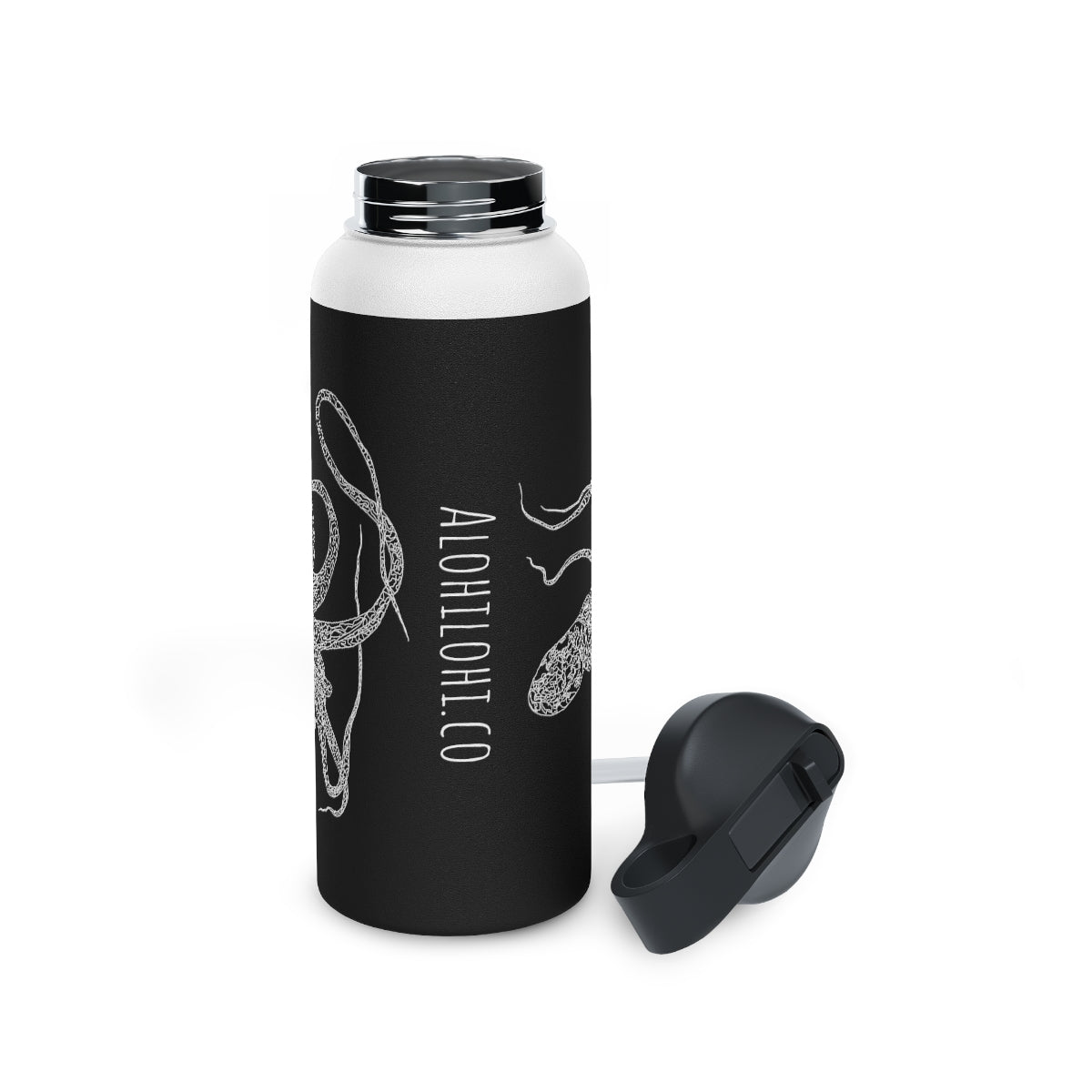 Heʻe (in ʻEleʻele/Black) - Stainless Steel Water Bottle