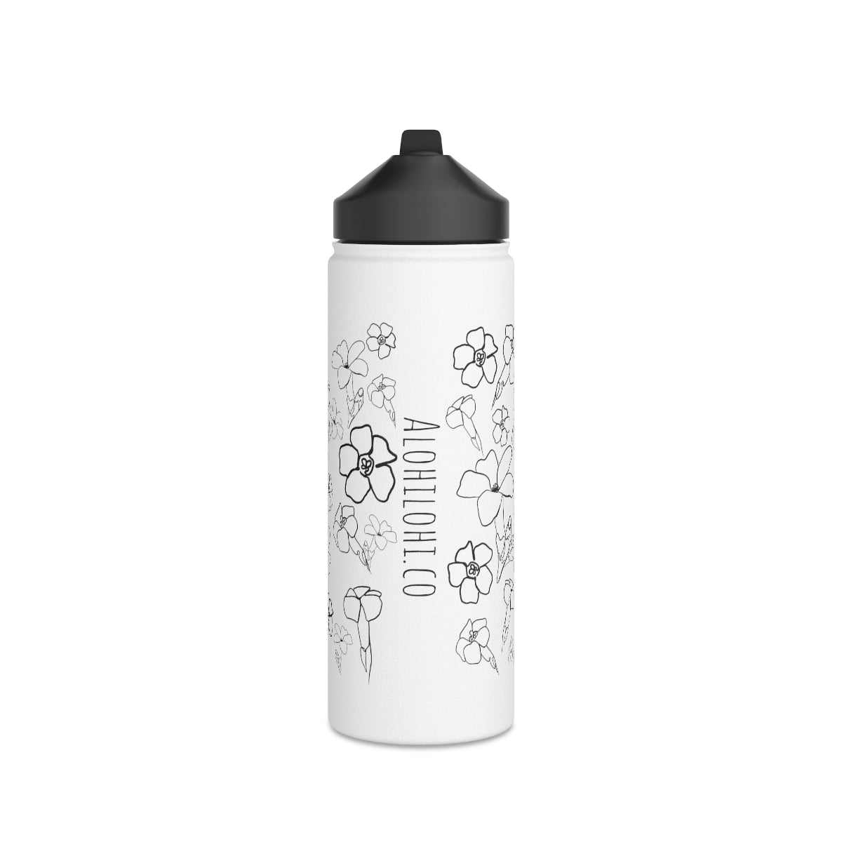 Pua Kenikeni (B&W) - Stainless Steel Water Bottle