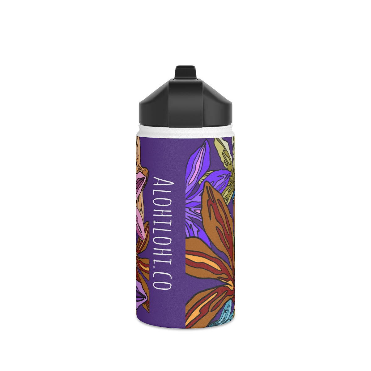 Naupaka (E) in Poni/Purple - Stainless Steel Water Bottle