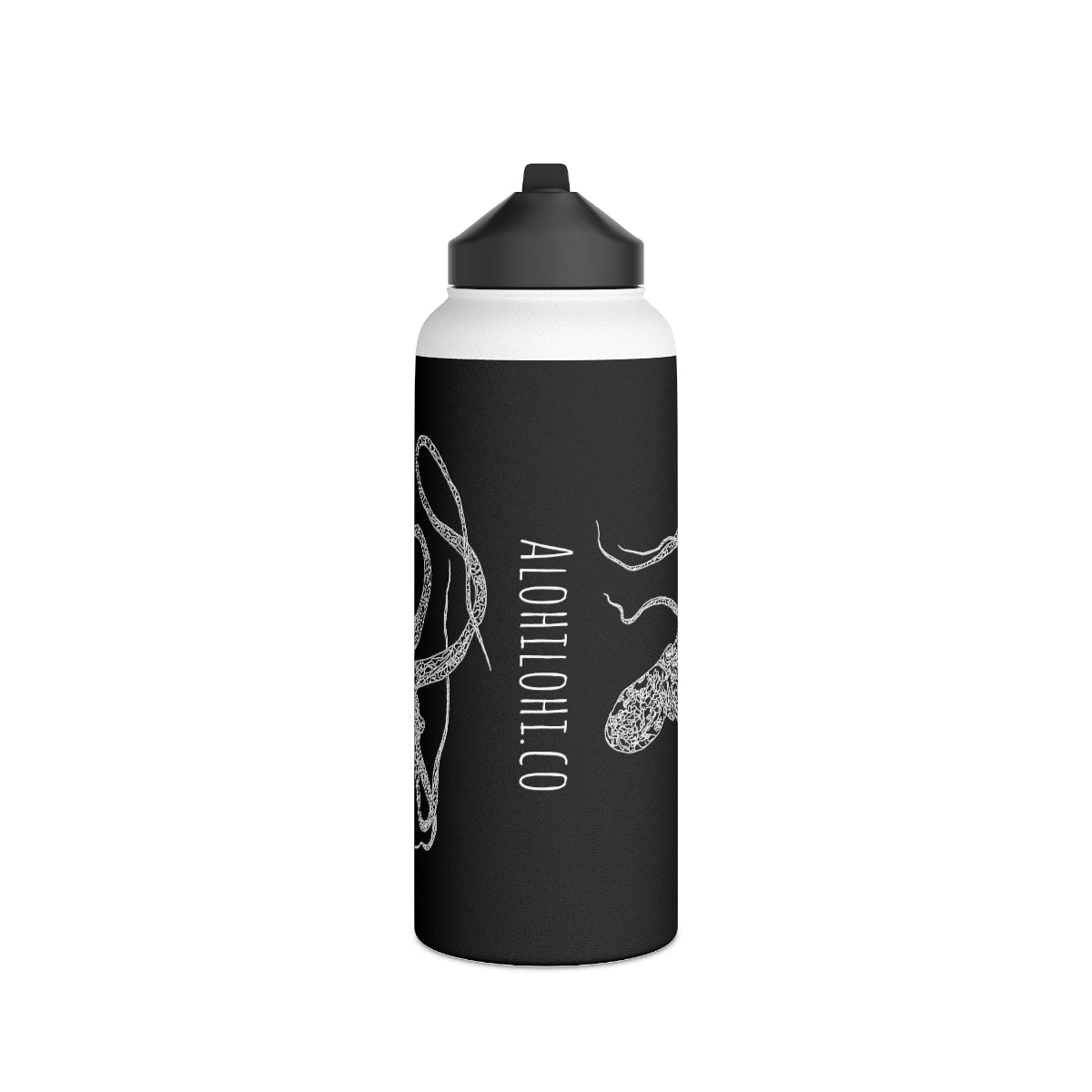 Heʻe (in ʻEleʻele/Black) - Stainless Steel Water Bottle