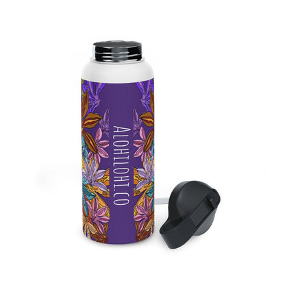 Naupaka (in Poni/Purple) - Stainless Steel Water Bottle