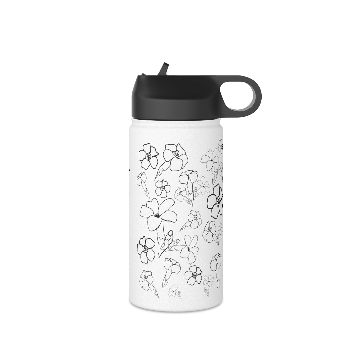 Pua Kenikeni (B&W) - Stainless Steel Water Bottle