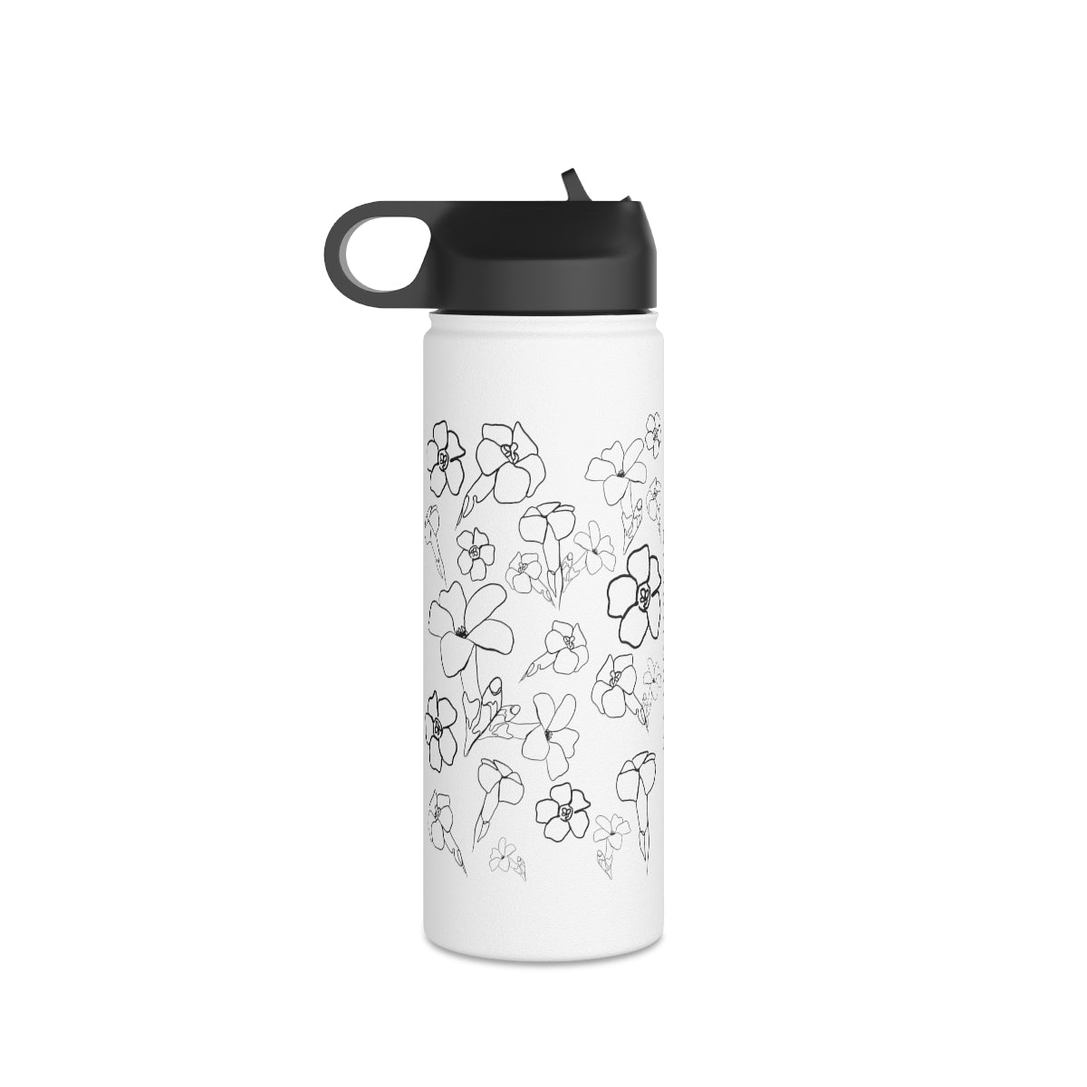 Pua Kenikeni (B&W) - Stainless Steel Water Bottle