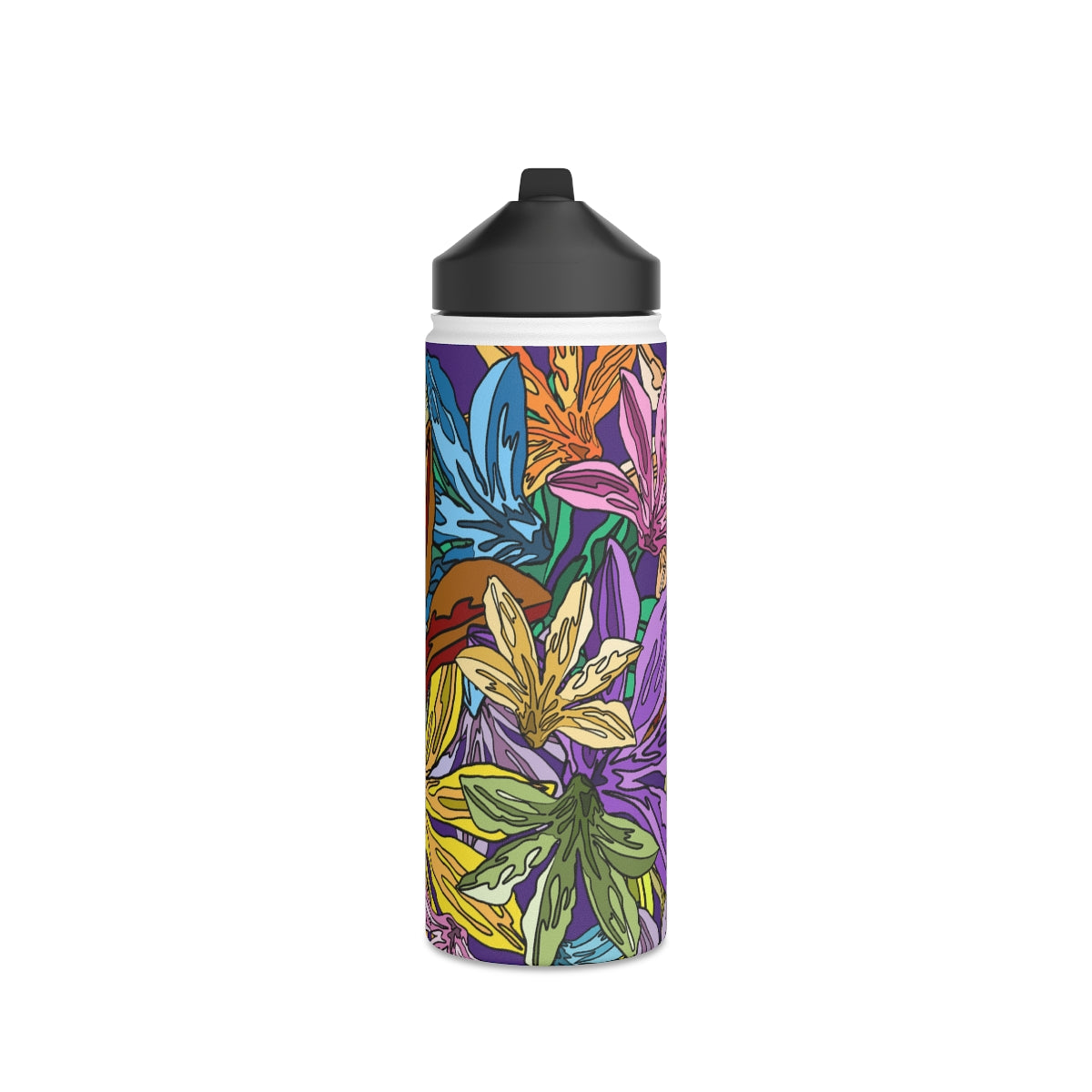 Naupaka (E) in Poni/Purple - Stainless Steel Water Bottle