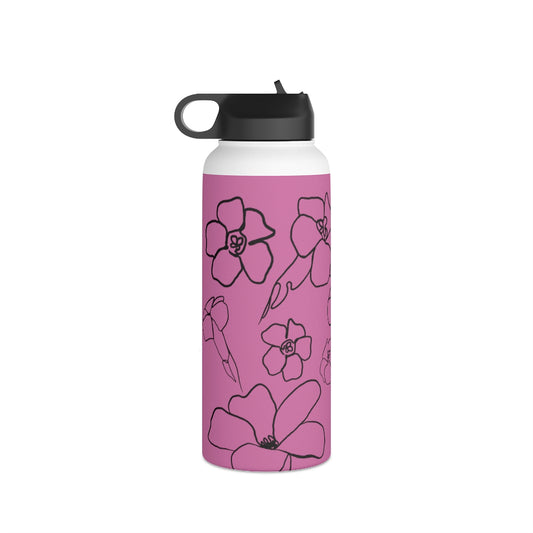 Pua Kenikeni (E) in ʻĀkala/Pink - Stainless Steel Water Bottle