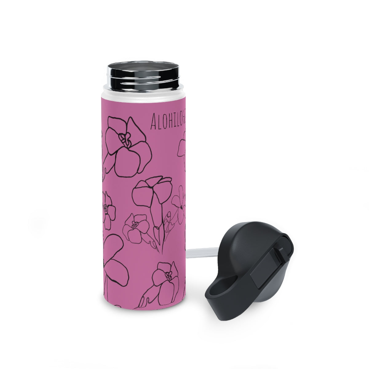 Pua Kenikeni (E) in ʻĀkala/Pink - Stainless Steel Water Bottle