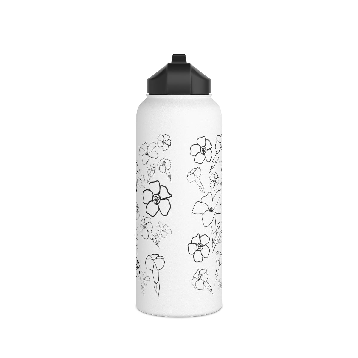 Pua Kenikeni (B&W) - Stainless Steel Water Bottle