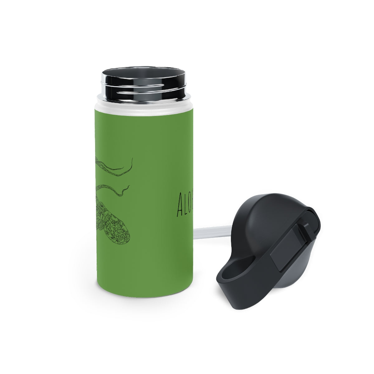 Heʻe (in ʻŌmaʻomaʻo/Green) - Stainless Steel Water Bottle