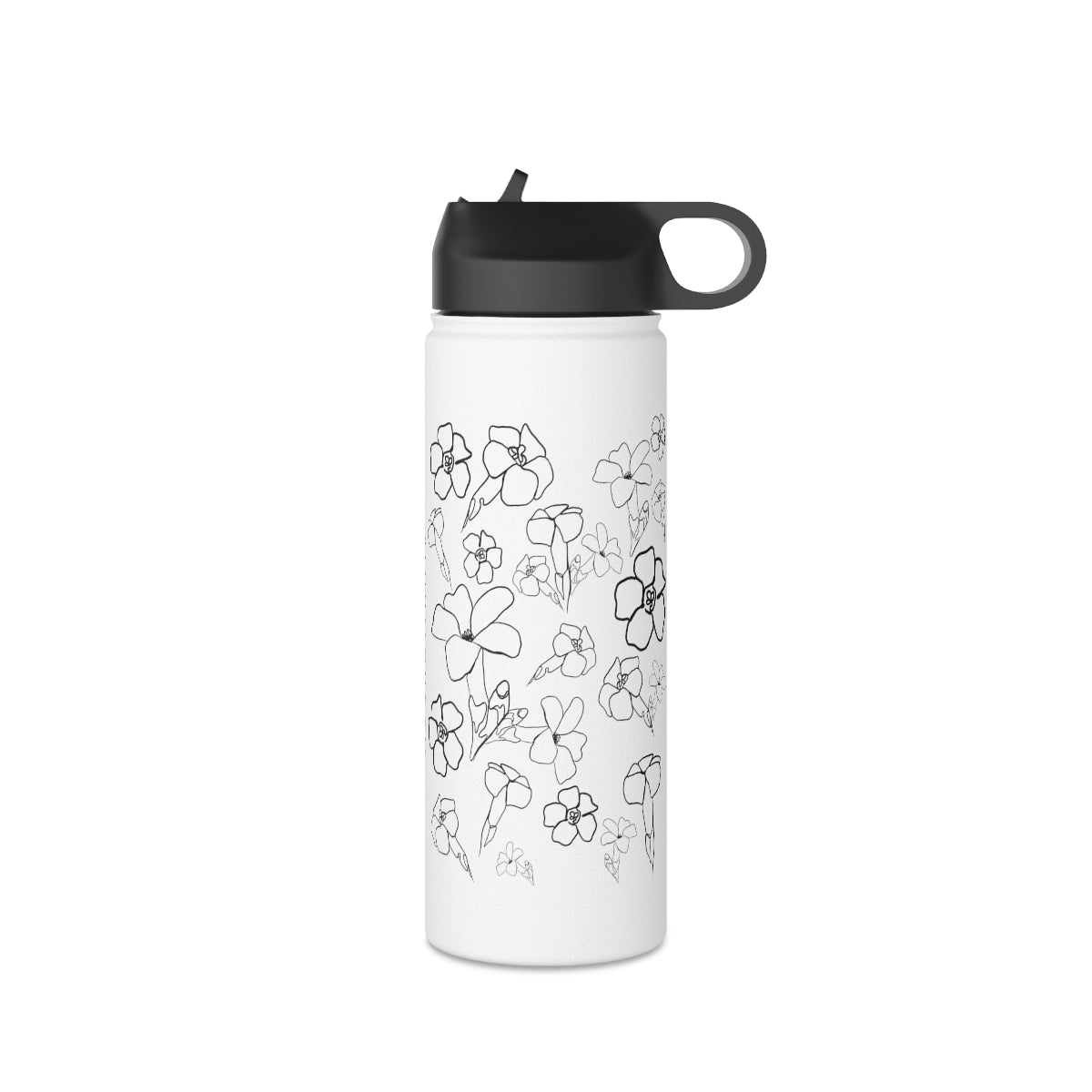 Pua Kenikeni (B&W) - Stainless Steel Water Bottle