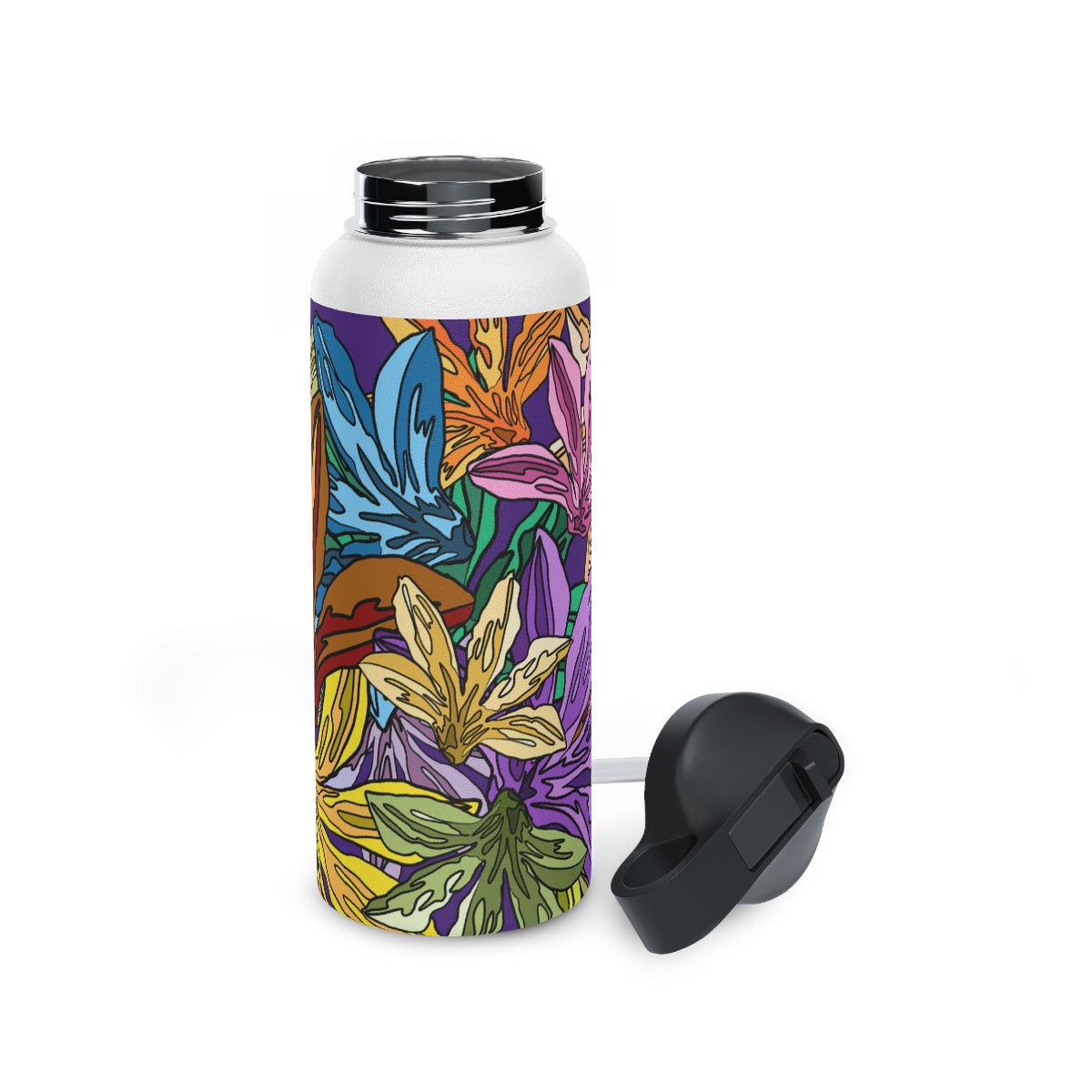 Naupaka (E) in Poni/Purple - Stainless Steel Water Bottle