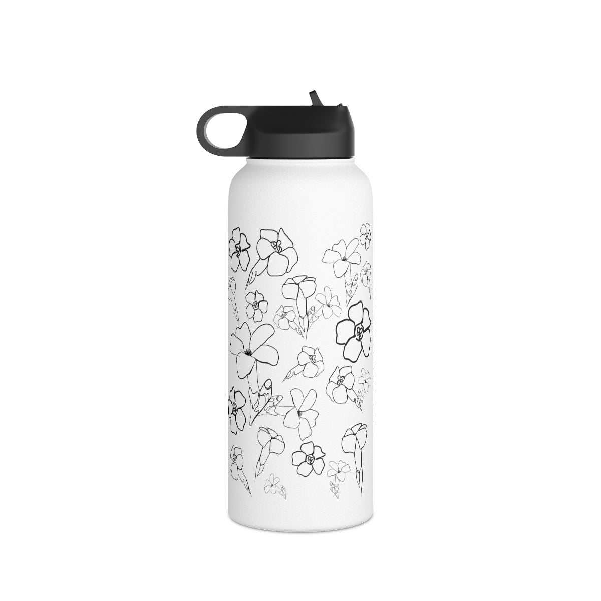 Pua Kenikeni (B&W) - Stainless Steel Water Bottle