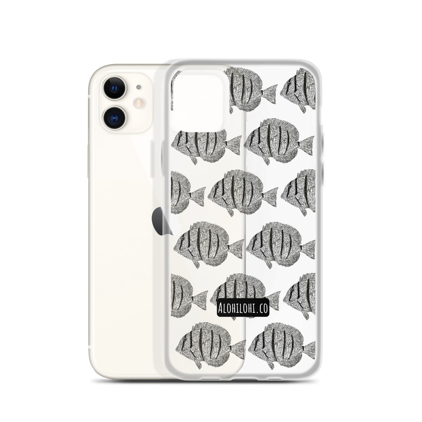 Manini (B&W) - Clear iPhone Case