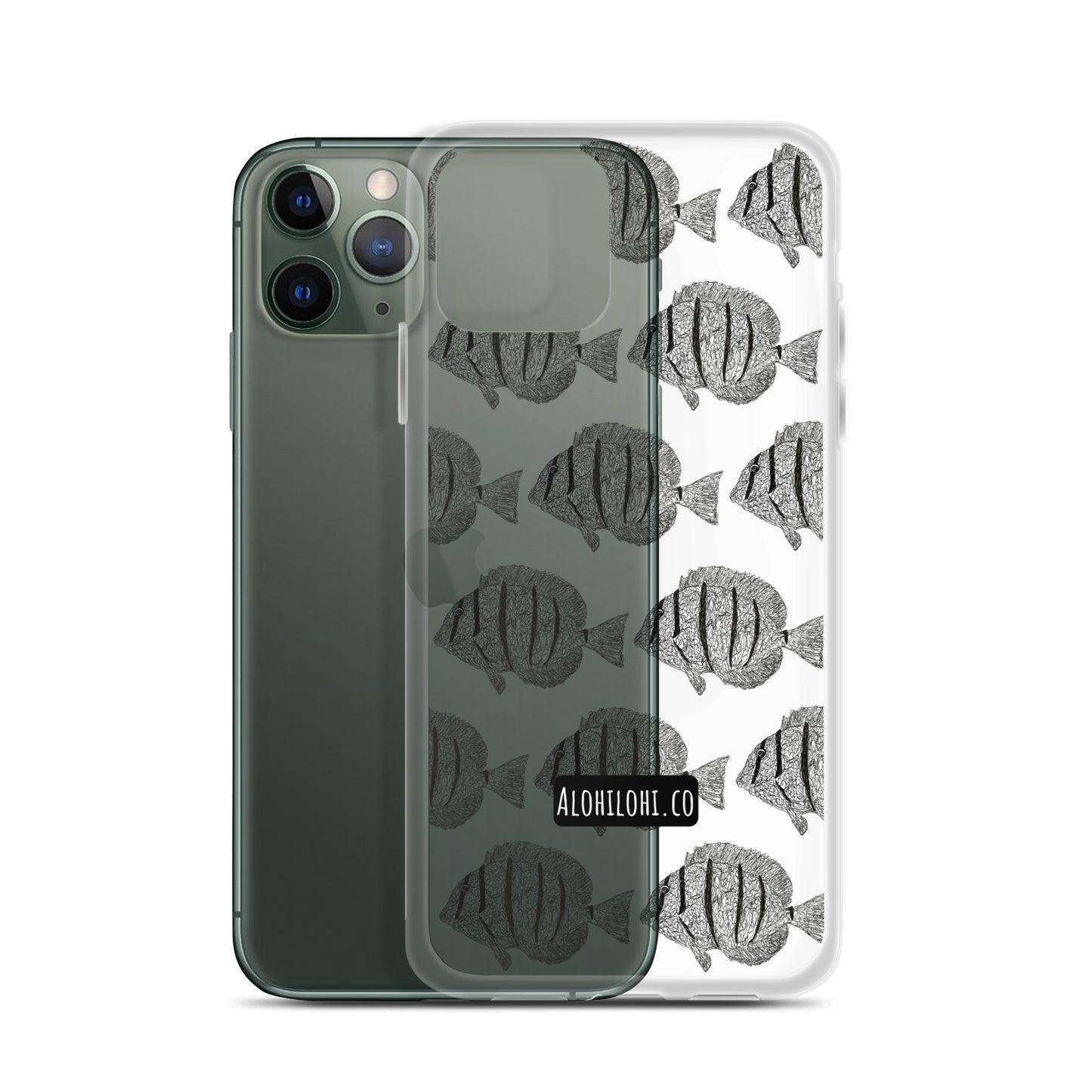 Manini (B&W) - Clear iPhone Case