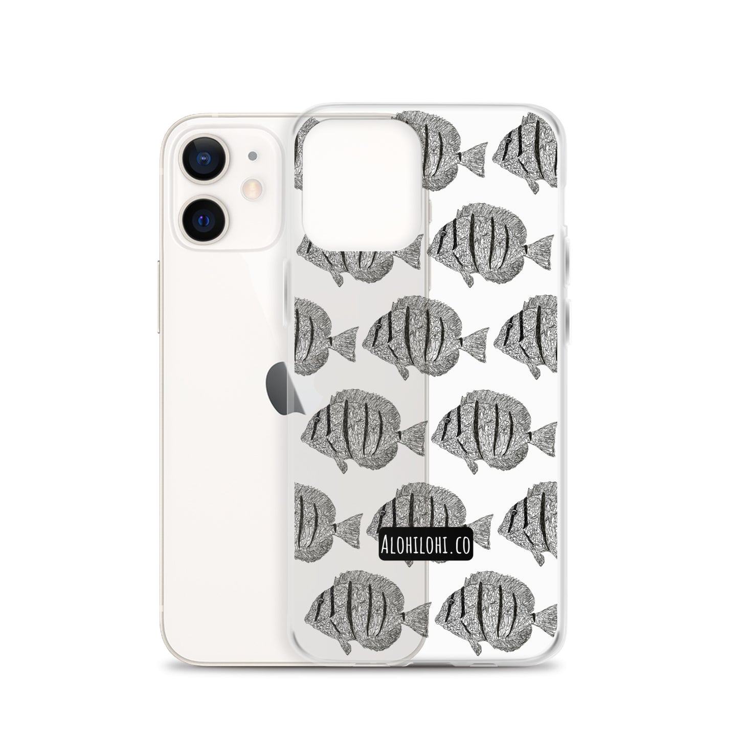 Manini (B&W) - Clear iPhone Case