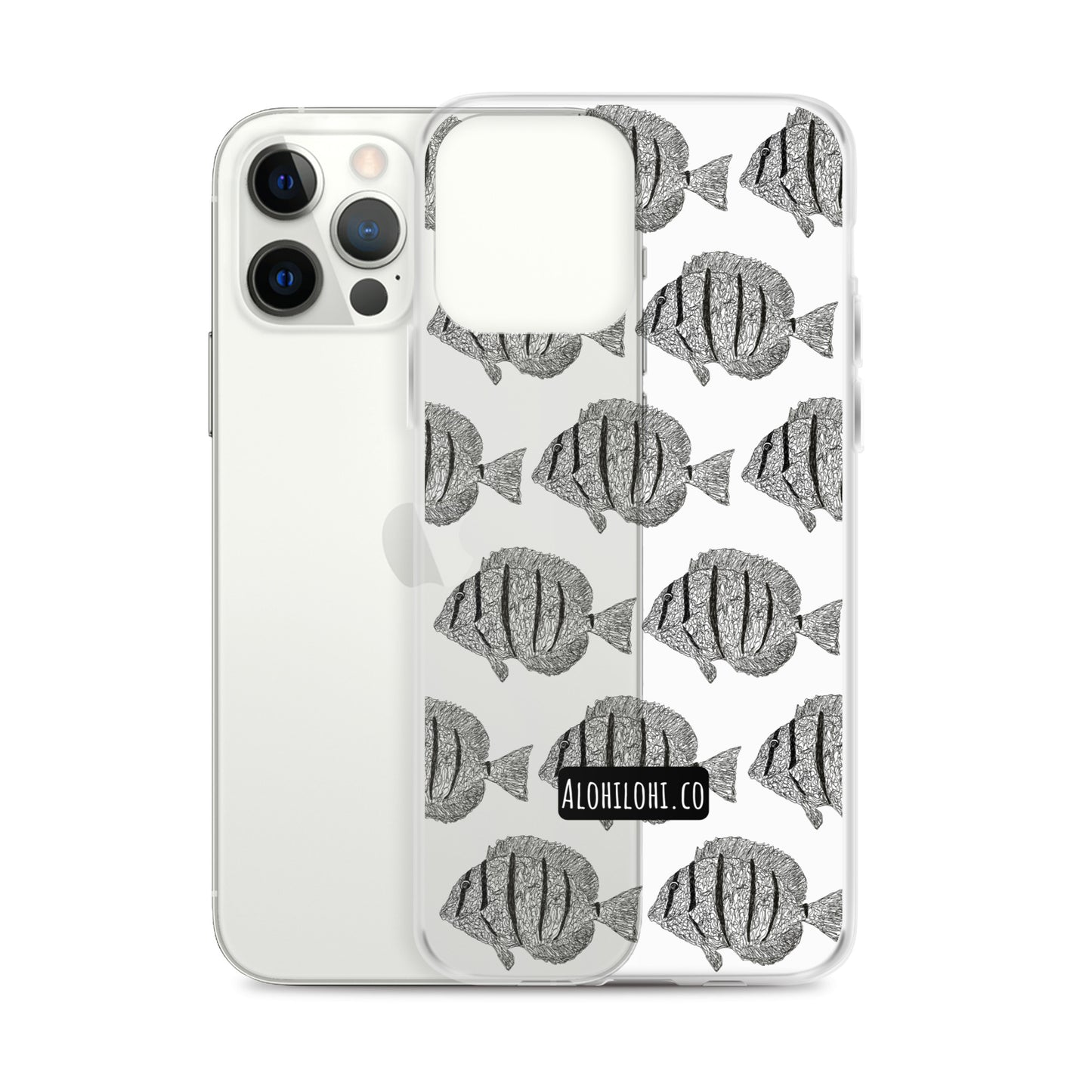 Manini (B&W) - Clear iPhone Case