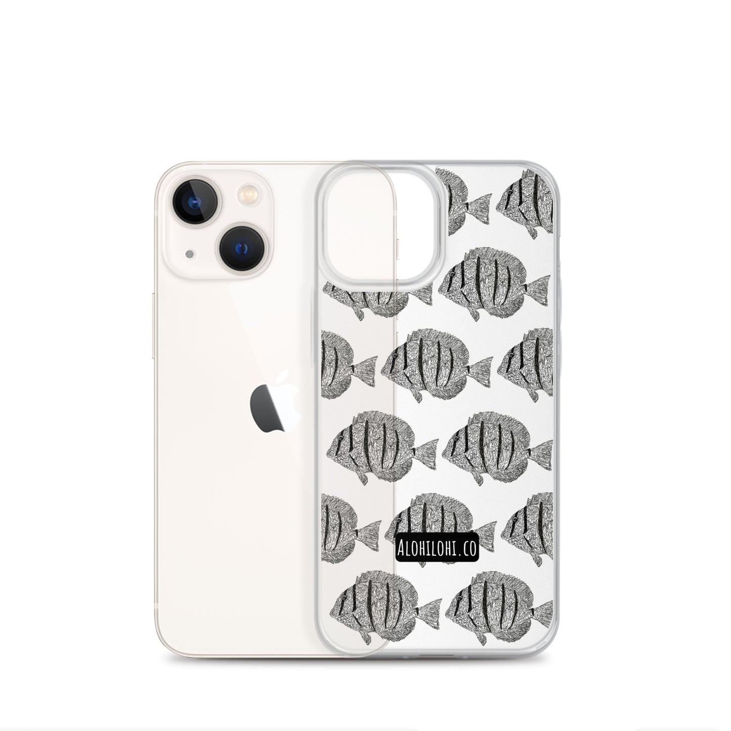 Manini (B&W) - Clear iPhone Case