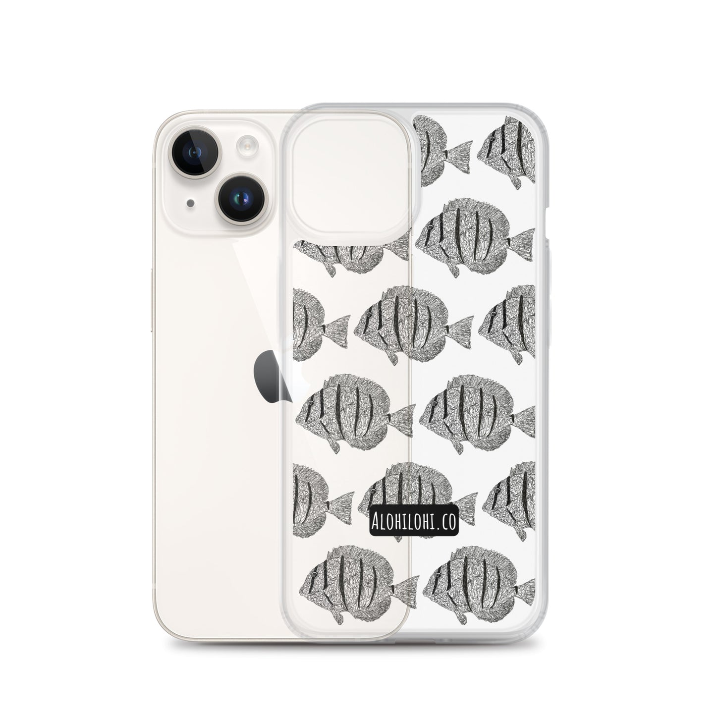 Manini (B&W) - Clear iPhone Case