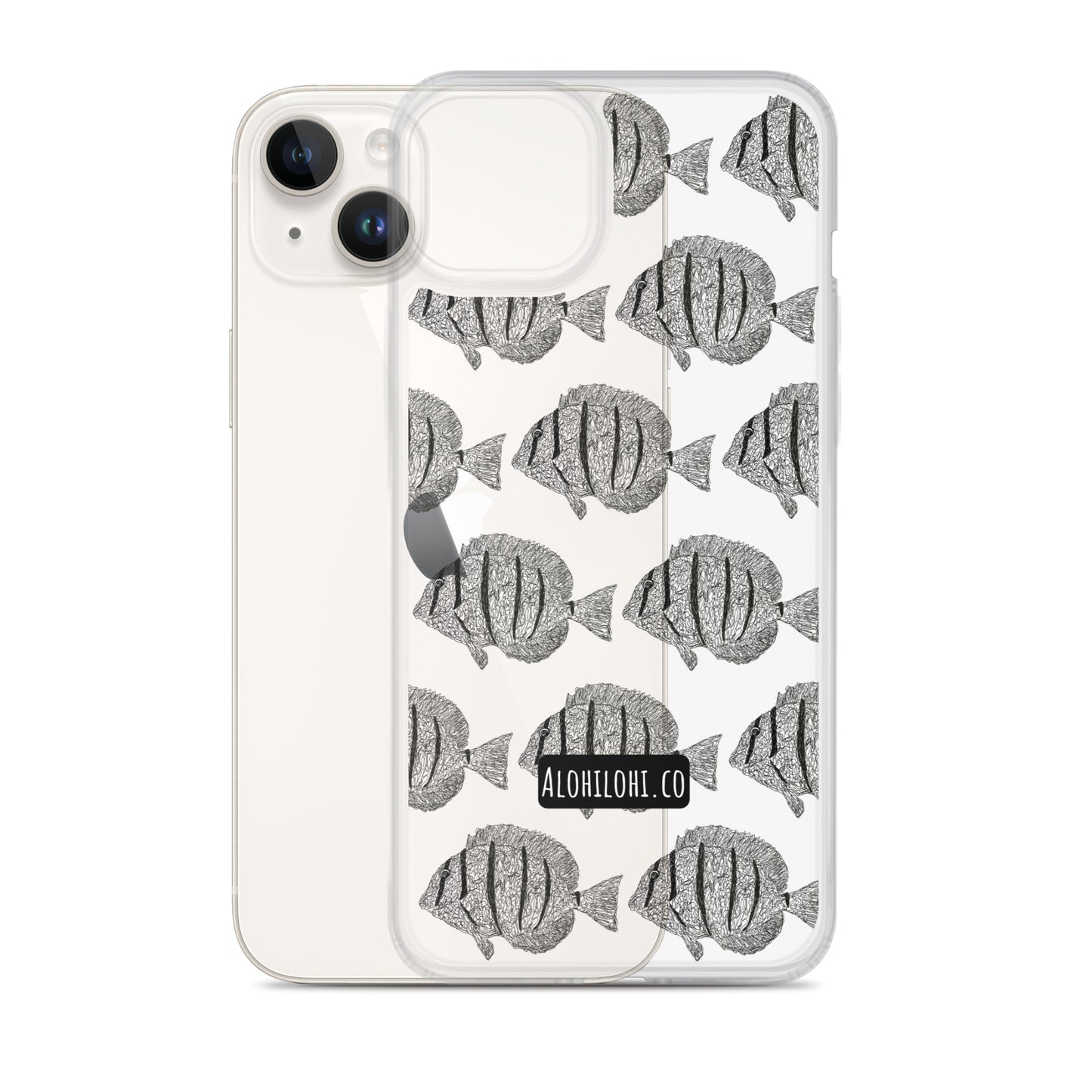 Manini (B&W) - Clear iPhone Case