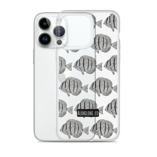 Manini (B&W) - Clear iPhone Case