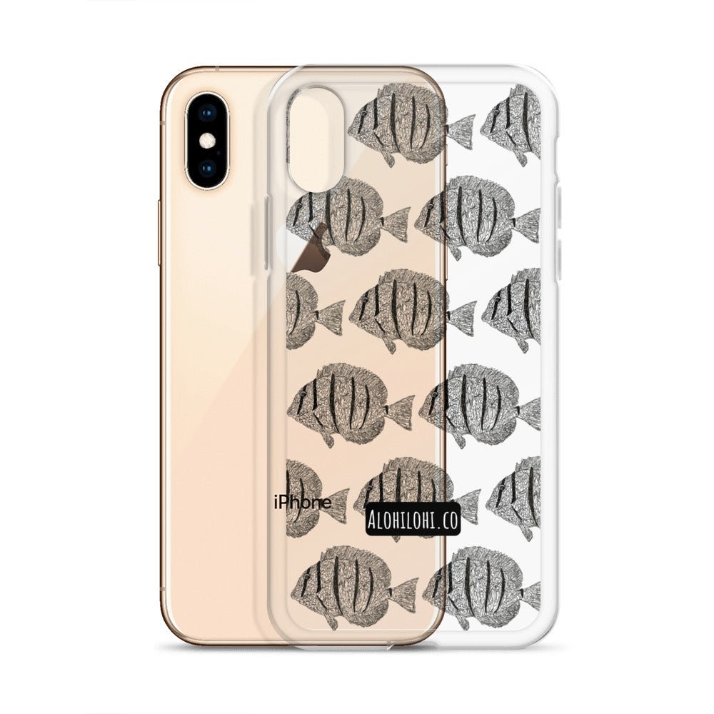 Manini (B&W) - Clear iPhone Case